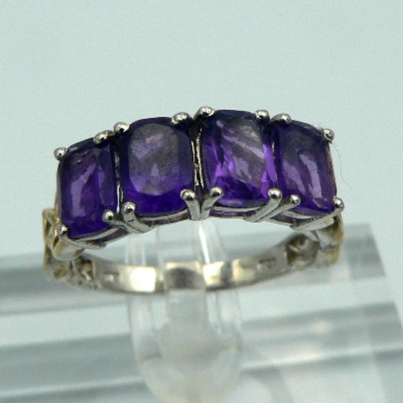 Sz 9 Genuine Lusaka Amethyst (Cush) Ring NWOT - Picture 1 of 5